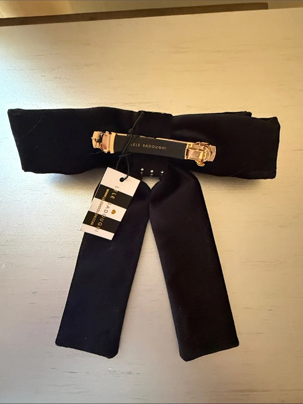 Lele Sadoughi Crystal Pinstripe Antoinette Bow Barrette